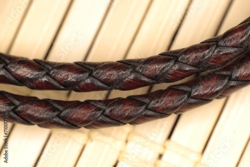 Rope woven from leather