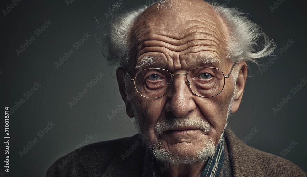 portrait of a senior man close-up , elderly man, grandpa portrait