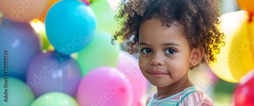 African American child against a background of colorful