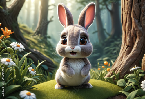 Cute little bunny in nature...