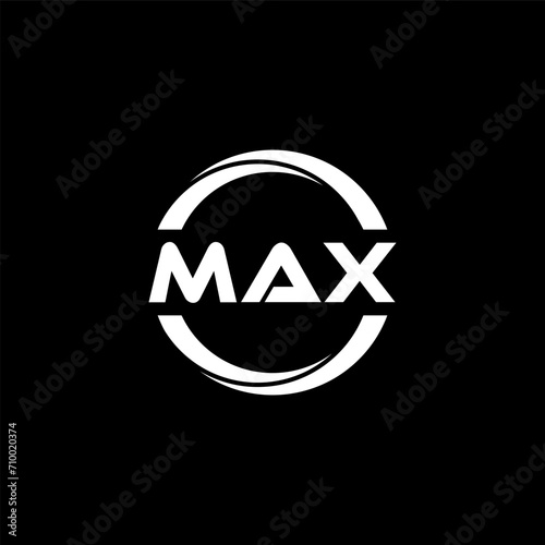 MAX letter logo design with black background in illustrator, cube logo, vector logo, modern alphabet font overlap style. calligraphy designs for logo, Poster, Invitation, etc.