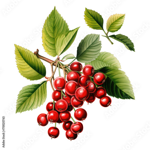  red  berry or currant  fruits isolated on transparent background 