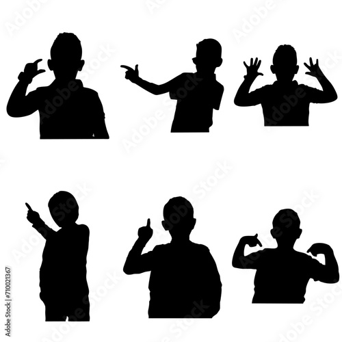 Niños haciendo gestos