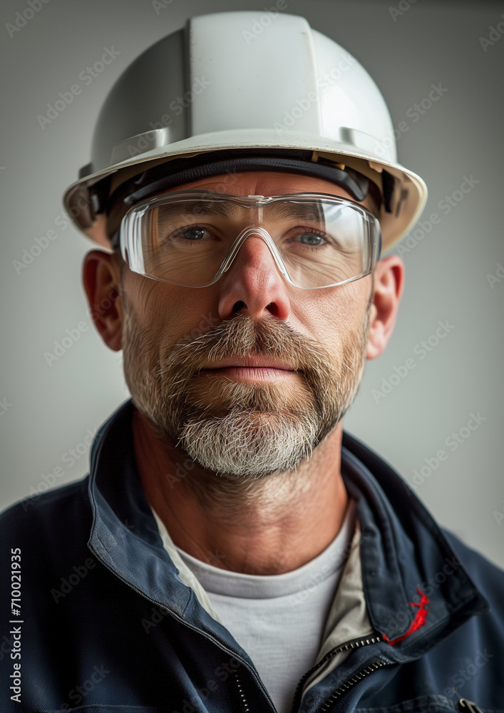 A Portrait of a Workman Wearing a Hard Hat A Portrait of a Workman Wearing a Hard Hat