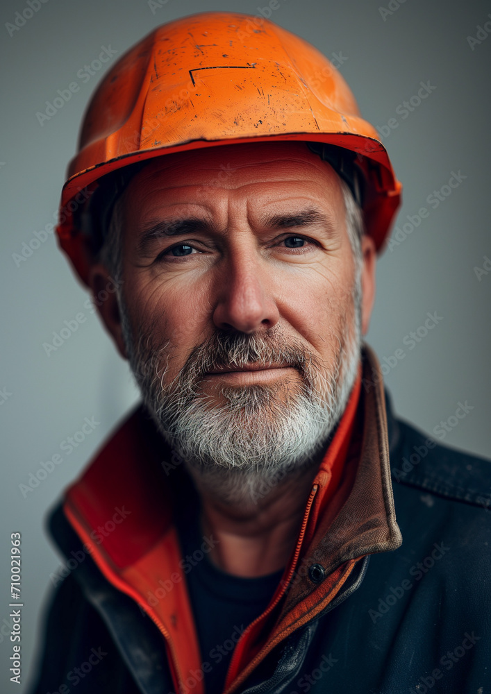 A Portrait of a Workman Wearing a Hard Hat A Portrait of a Workman Wearing a Hard Hat