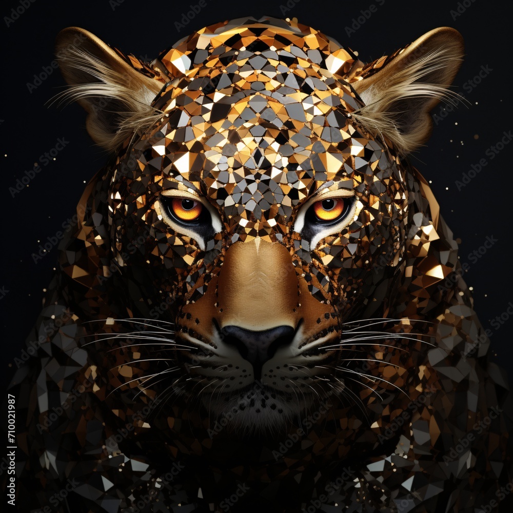 Obraz premium a leopard made of diamonds