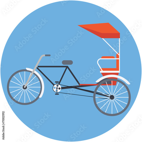 Cycle Rickshaw Vector Icon