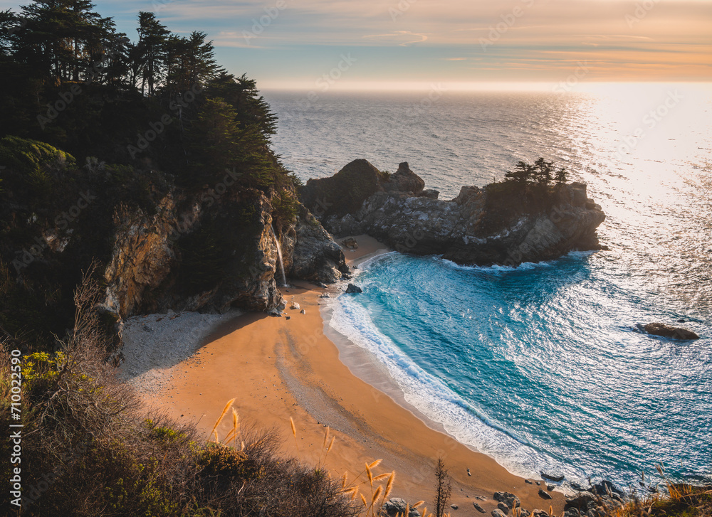 Mcway Falls Sunset California