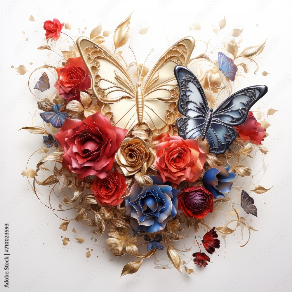 heart with roses heart with roses