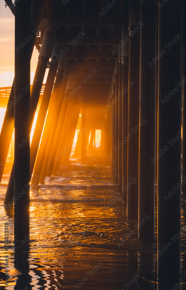 California Under Pier Sunset