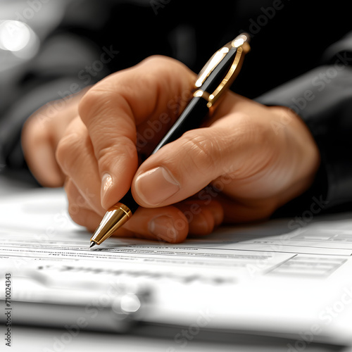 Customer signing paperwork at an auto dealership isolated on white background, hyperrealism, png 