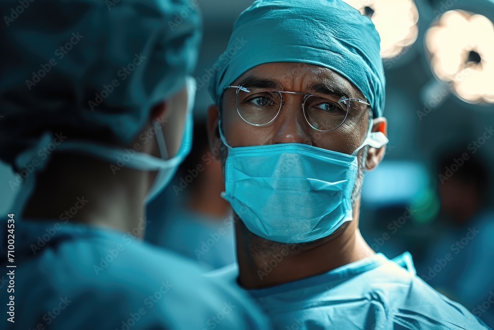 Doctor in operating room. Generative AI. Doctor in operating room. Generative AI.