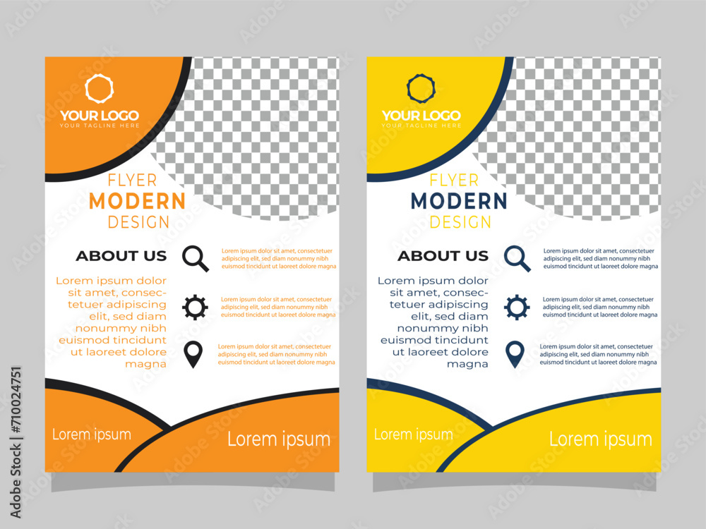 Corporate Business Flyer poster pamphlet brochure cover design layout background, two colors scheme, vector template in A4 size - 123