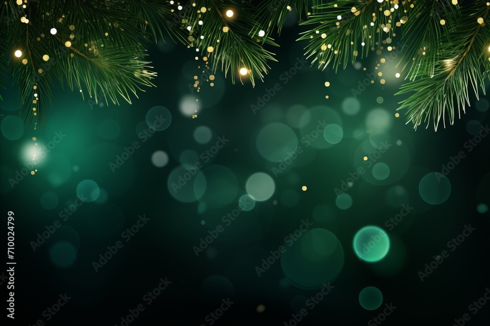 Abstract Christmas background with bokeh effect on the eve of new year. Holiday New Year background for poster, cards, Christmas decor