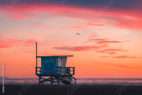 Santa Monica Lifeguard Tower Sunset