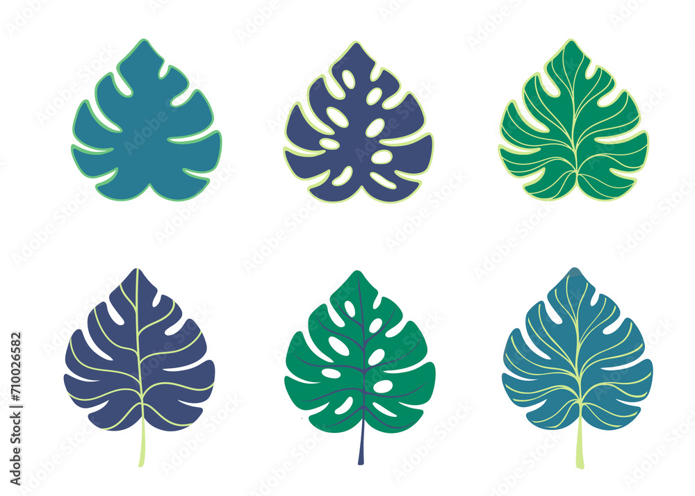 Exotic plants, palm leaves, monstera on an isolated transparent background Exotic plants, palm leaves, monstera on an isolated transparent background