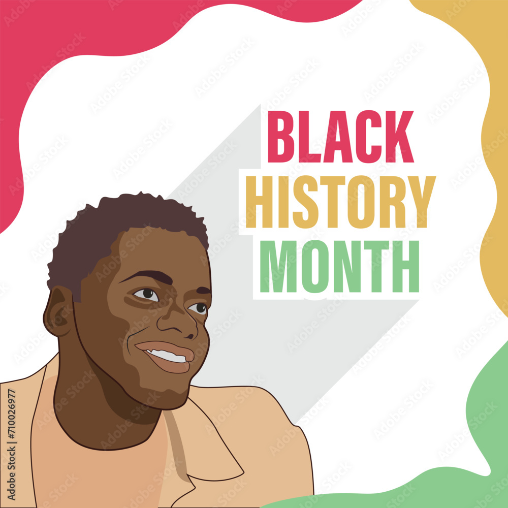 Black History Months Vibrant Silhouette of African American Woman Black History Months Vibrant Silhouette of African American Woman