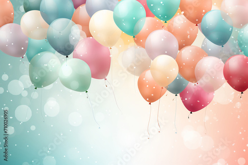 A whimsical pattern of pastel-colored balloons, adding a playful touch to presentations on celebration and success.