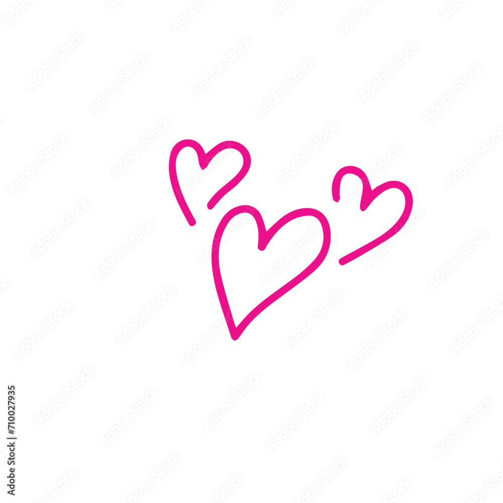 hand drawn hearts , doodle heart vector