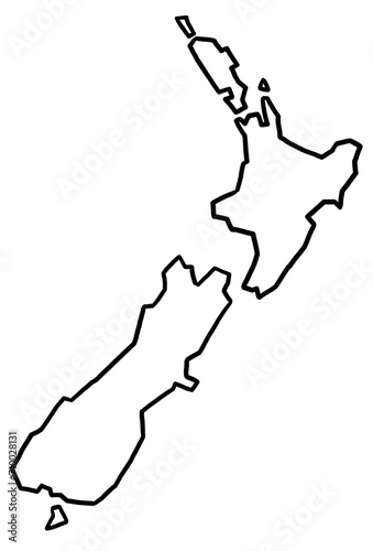 New zealand map outline