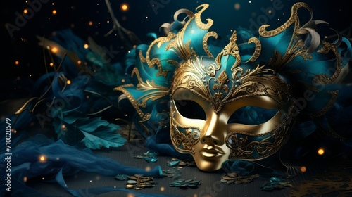 carnival mask on party background © tetxu