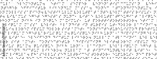 Monochrome braille seamless pattern. Simple vector background with black dots on white. Code symbols. International alphabet for blind people photo