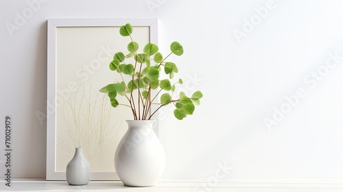 St. Patrick s Day decorations on a white background  clean lines and contemporary aesthetics to capture the essence of the Irish celebration in a sleek and visually appealing scene.