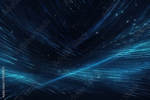 Abstract bright blue glitter lines background wit