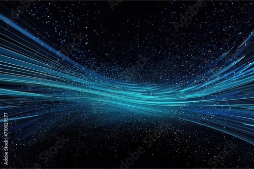 Abstract bright blue glitter lines background wit
