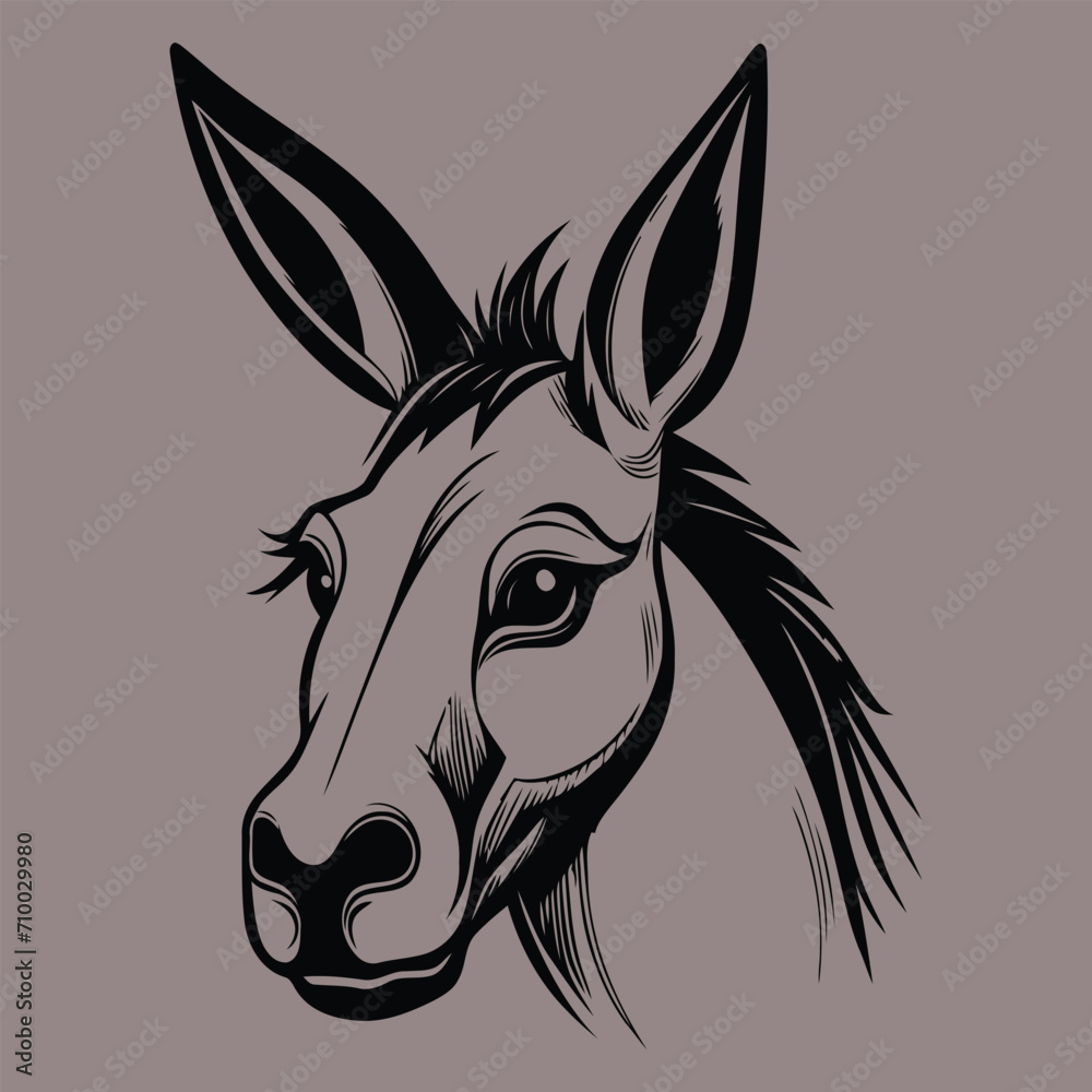 Donkey Vector Art Illustrator Design