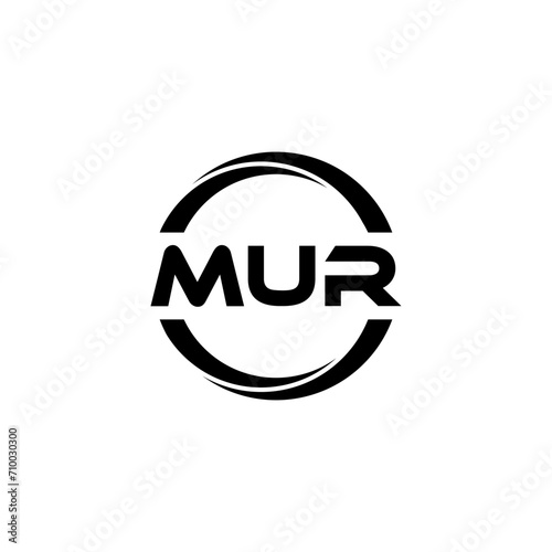 MUR letter logo design with white background in illustrator  cube logo  vector logo  modern alphabet font overlap style. calligraphy designs for logo  Poster  Invitation  etc.