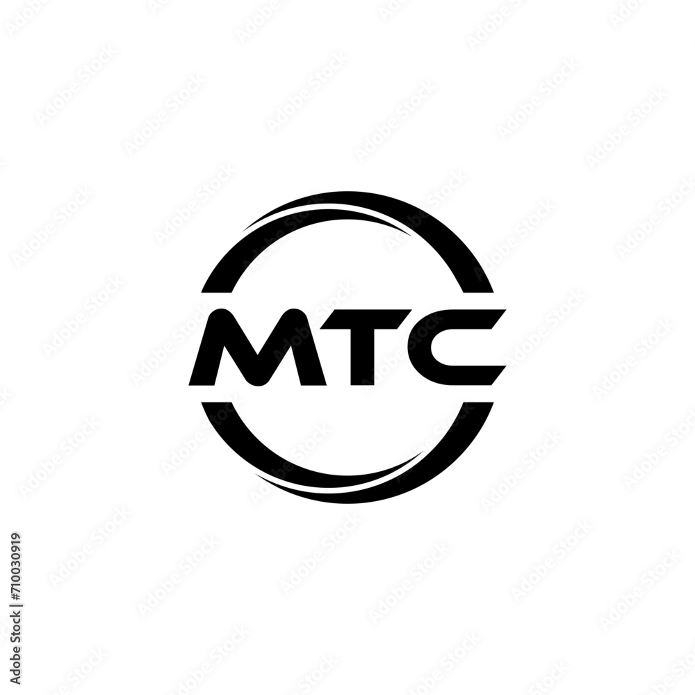 MTC letter logo design with white background in illustrator, cube logo, vector logo, modern alphabet font overlap style. calligraphy designs for logo, Poster, Invitation, etc.