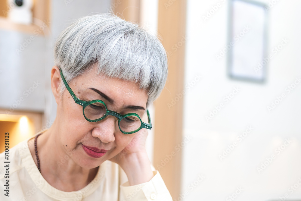 Focused, Serious and thoughtful skillful smart senior businesswoman, executive manager, retired entrepreneur or owner in glasses think about work problem, making decision, planning long term project. Focused, Serious and thoughtful skillful smart senior businesswoman, executive manager, retired entrepreneur or owner in glasses think about work problem, making decision, planning long term project.