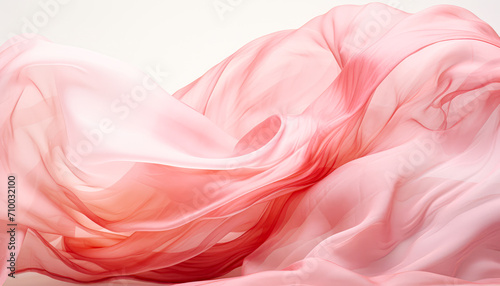 Abstract Pink Flower Blooming on Smooth Silk Fabric Background