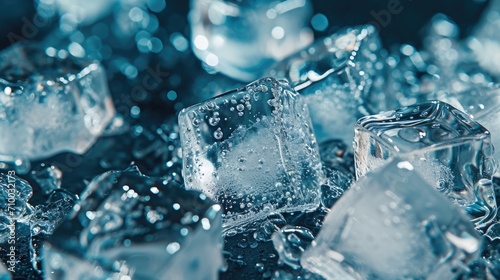 Ice cube frozen close up wallpaper background
