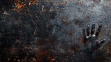 Old grunge rusty texture steel metal woth horror claws finger print wallpaper background