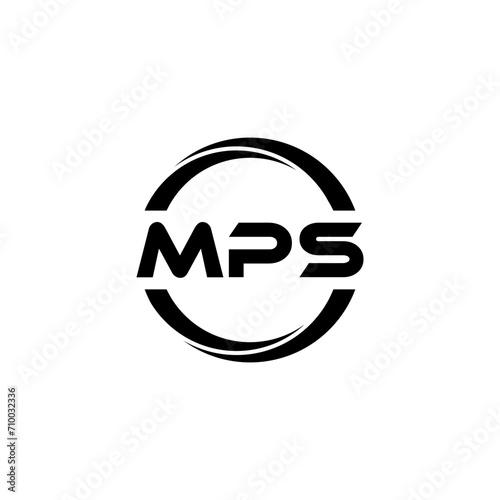 MPS letter logo design with white background in illustrator, cube logo, vector logo, modern alphabet font overlap style. calligraphy designs for logo, Poster, Invitation, etc. photo