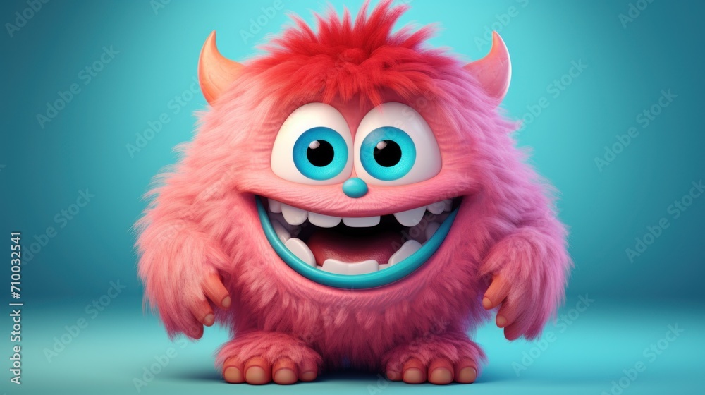 Cute and adorable furry monster characters AI generated image