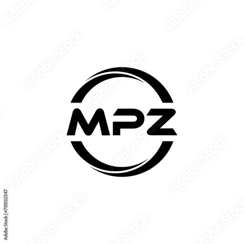 MPZ letter logo design with white background in illustrator  cube logo  vector logo  modern alphabet font overlap style. calligraphy designs for logo  Poster  Invitation  etc.