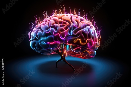Colorful neural diversity: Neurotransmitters cholinergic, GABAergic, and glutamatergic govern varied signaling brain pathways. Neurotrophins nurture neuronal health. Neurotransmitters neural circuits. photo