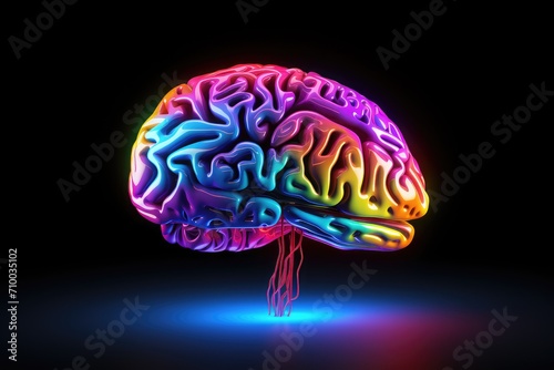 Colorful neural diversity: Neurotransmitters cholinergic, GABAergic, and glutamatergic govern varied signaling brain pathways. Neurotrophins nurture neuronal health. Neurotransmitters neural circuits. photo