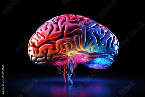 Colorful neural diversity: Neurotransmitters cholinergic, GABAergic, and glutamatergic govern varied signaling brain pathways. Neurotrophins nurture neuronal health. Neurotransmitters neural circuits. photo