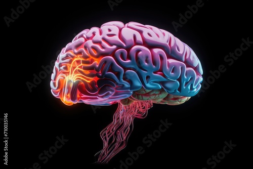 Colorful neural diversity: Neurotransmitters cholinergic, GABAergic, and glutamatergic govern varied signaling brain pathways. Neurotrophins nurture neuronal health. Neurotransmitters neural circuits. photo