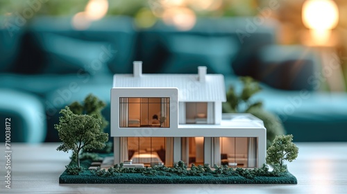 Real estate agents retailers with house models. Generative AI.