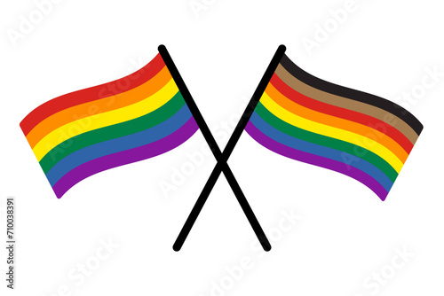 Rainbow Pride flags symbol icon. Flat vector illustration