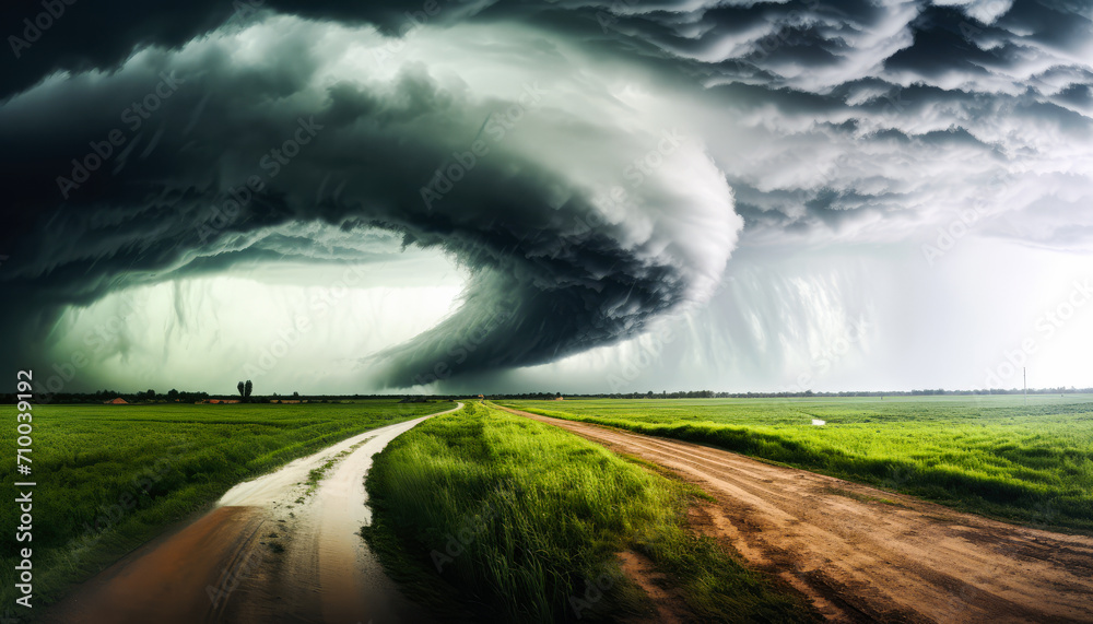 Dramatic Sky with Lightning, Storm Cloud, and Tornado Dramatic Sky with Lightning, Storm Cloud, and Tornado