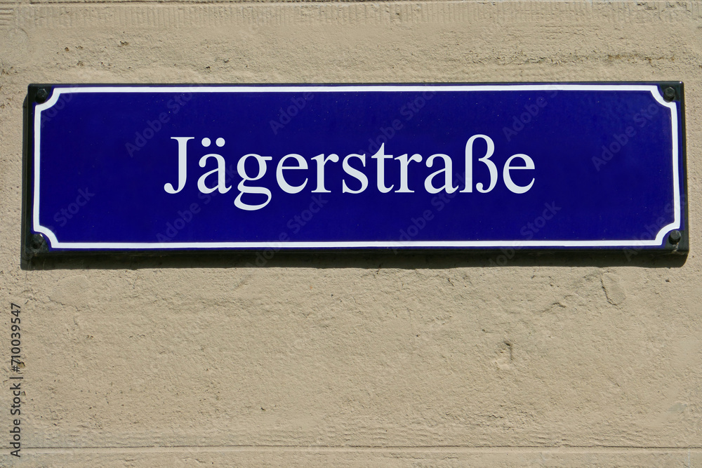 Emailleschild Jägerstraße