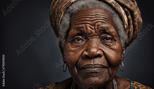 Portrait of sad very old woman , close-up senior woman , portrait of sad senior woman , wrinkles on the face