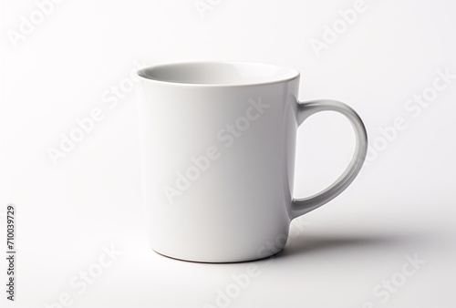 white coffee mug isolated on a white background, tonal sharpness