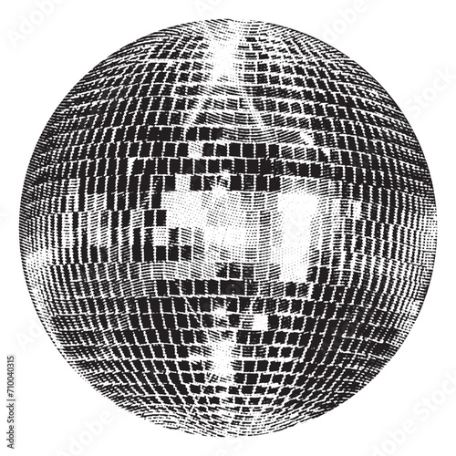 Disco ball isolated. Disco ball clipart. Mirrorball with lights.	